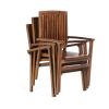 7pc. Rectangle Stacking Chair Set w/ Blue Cushions
