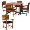 5pc.Ext. Dining Set w/ Blue Cushions
