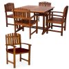 5pc. Ext. Dining Set w/ Red Cushions
