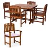 5pc. Ext. Dining Set w/ Royal White Cushions
