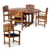 5pc. Oval Dining Chair Set w/ Blue Cushions