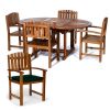 5pc. Oval Dining Chair Set w/ Green Cushions