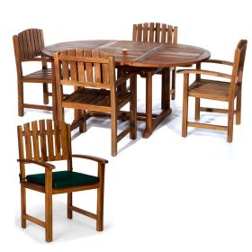 5pc. Oval Dining Chair Set w/ Green Cushions
