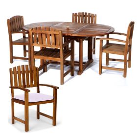 5pc. Oval Dining Chair Set w/ Royal White Cushions