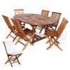 7pc. Oval Folding Chair Set w/ White Cushions
