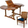 5pc. Oval Stacking Chair Set w/ Blue Cushions