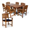 7pc. Rectangle Dining Chair Set w/ Blue Cushions