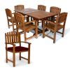 7pc. Rectangle Dining Chair Set w/ Red Cushions