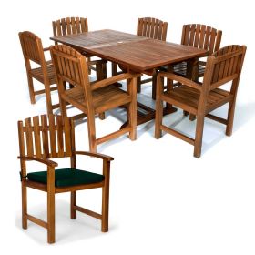 7pc. Rectangle Dining Chair Set w/ White Cushions