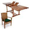 7pc. Rectangle Stacking Chair Set w/ Green Cushions