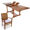 7pc. Rectangle Stacking Chair Set w/ Royal White Cushions