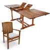7pc. Rectangle Stacking Chair Set w/ White Cushions