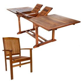 7pc. Rectangle Stacking Chair Set