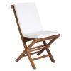 7pc. Oval Folding Chair Set w/ White Cushions