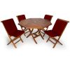 5pc. Octagon Table Set w/ Red Cushions