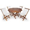 5pc. Octagon Table Set w/ White Cushions