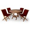 5pc. Round Table Set w/ Red Cushions