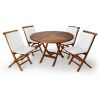 5pc. Round Table Set w/ White Cushions