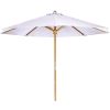 10-ft Teak Market Umbrella with Royal White Canopy