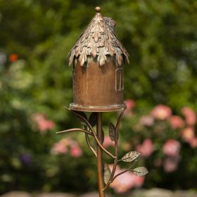 Country Style Iron Birdhouse Stake "Round House"