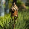 Country Style Iron Birdhouse Stake "Round House"