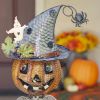 42.5" Tall Pumpkin Witch with Jack-O-Lantern Candy Holder Halloween Decoration