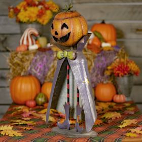 27" Tall Big Head Pumpkin Figurine with Candy Jar "Jack"