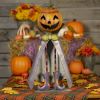 27" Tall Big Head Pumpkin Figurine with Candy Jar "Jack"