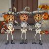Set of 3 Small Iron Skeleton Mariachi Figurines "Tres Marlonis"