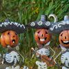 Set of 3 Small Iron Skeleton Mariachi Figurines "Tres Marlonis"