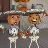 Set of 3 Small Iron Skeleton Mariachi Figurines "Tres Marlonis"