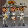 Set of 3 Small Iron Skeleton Mariachi Figurines "Tres Marlonis"