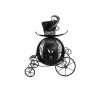 Victorian Style Halloween Pumpkin Carriage with Top Hat & Skull Detail