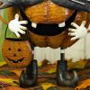 "Binx" 26" Tall Iron Pumpkin Masquerade Cat Halloween Figurine