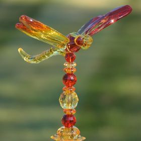 Set of 6 Assorted 54" Five Tone Acrylic Dragonfly Garden Stakes