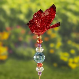 Set of 6 Assorted 22" Tall Red Acrylic Cardinal Pot Stakes