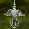 Set of 6 Assorted Hanging Clear Acrylic Angel Ornaments
