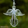 Set of 6 Assorted Hanging Clear Acrylic Angel Ornaments