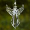 Set of 6 Assorted Hanging Clear Acrylic Angel Ornaments