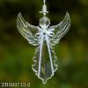 Set of 6 Assorted Hanging Clear Acrylic Angel Ornaments