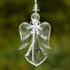Set of 6 Assorted Hanging Clear Acrylic Angel Ornaments