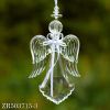 Set of 6 Assorted Hanging Clear Acrylic Angel Ornaments