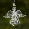 Set of 6 Assorted Hanging Clear Acrylic Angel Ornaments