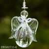 Set of 6 Assorted Hanging Clear Acrylic Angel Ornaments