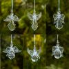 Set of 6 Assorted Hanging Clear Acrylic Angel Ornaments