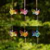 Set of 6 Assorted Five Tone Hanging Acrylic Robin Ornaments