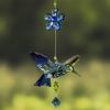 Set of 6 Assorted Five Tone Acrylic Hummingbirds with Flowers