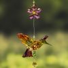 Set of 6 Assorted Five Tone Acrylic Hummingbirds with Flowers