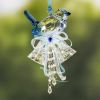 Set of 6 Assorted Hanging Acrylic Sparrow Ornaments with Bells