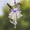 Set of 6 Assorted Hanging Acrylic Sparrow Ornaments with Bells